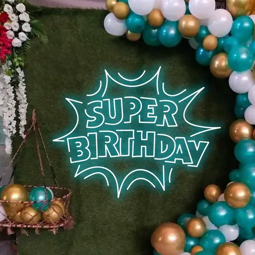 Super Birthday Neon Sign - Custom Canvas Now