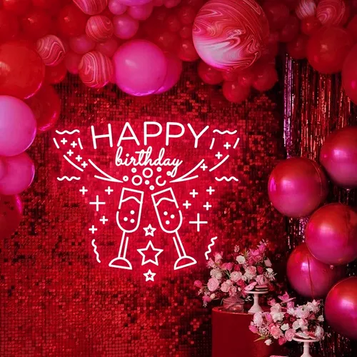 Birthday Cocktail Party Neon Sign - Custom Canvas Now