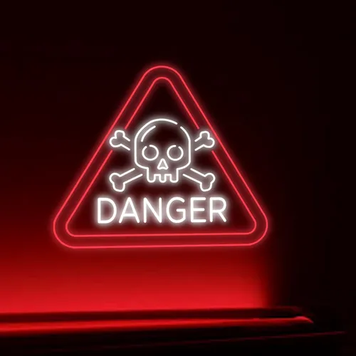 Danger Neon Sign - Custom Canvas Now