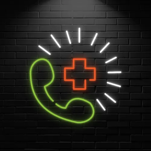 Emergency Call Neon Sign - Custom Canvas Now