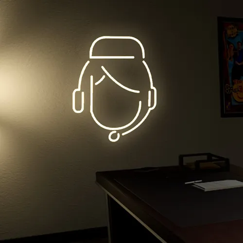 Customer Care Neon Sign - Custom Canvas Now