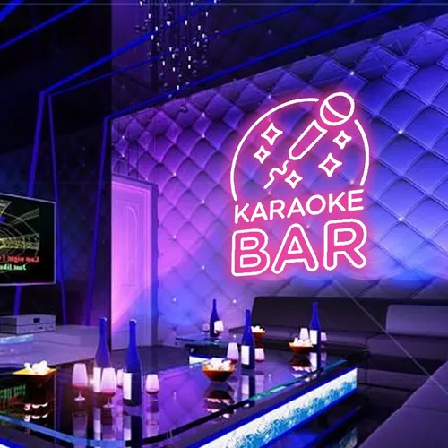 Karaoke Bar Neon Sign - Custom Canvas Now