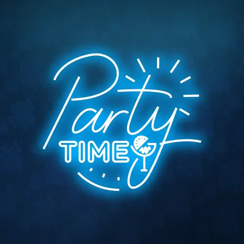 Party Time Neon Sign - Custom Canvas Now