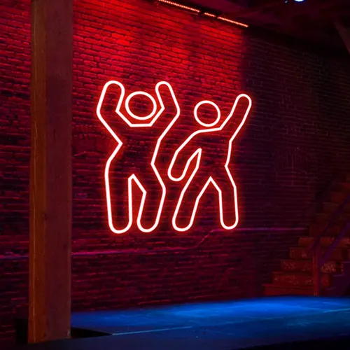 Dancing People Neon Sign - Custom Canvas Now