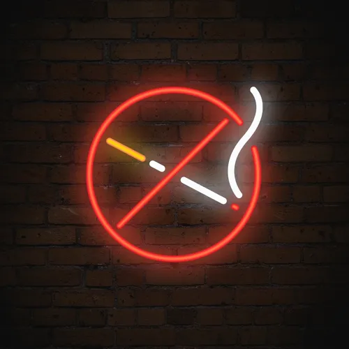 No Smoking Simple Neon Sign - Custom Canvas Now