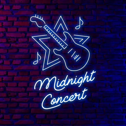 Midnight Concert Neon Sign - Custom Canvas Now