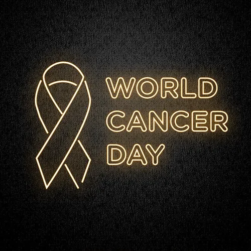 World Cancer Day Neon Sign - Custom Canvas Now
