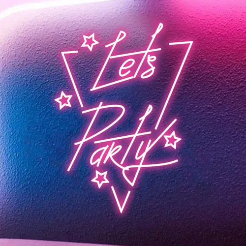 Let’s Party in Triangle Neon Sign - Custom Canvas Now