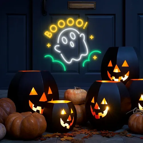 BOOOOOO Neon Sign - Custom Canvas Now