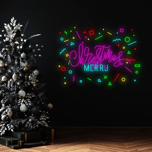 Christmas Merry Neon Sign - Custom Canvas Now