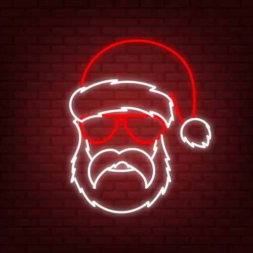 Hipster Santa Neon Sign - Custom Canvas Now
