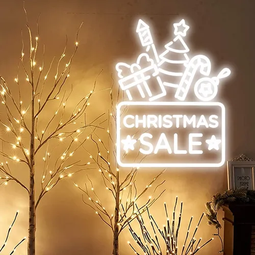 Christmas Sale Neon Sign - Custom Canvas Now