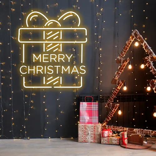 Merry Christmas Gift Neon Sign - Custom Canvas Now