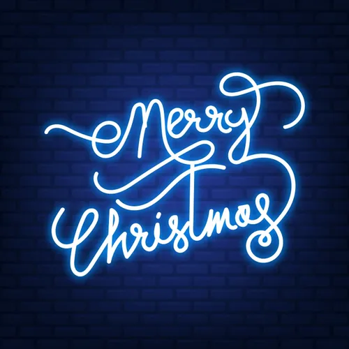 Merry Christmas Handwriting Neon Sign - Custom Canvas Now