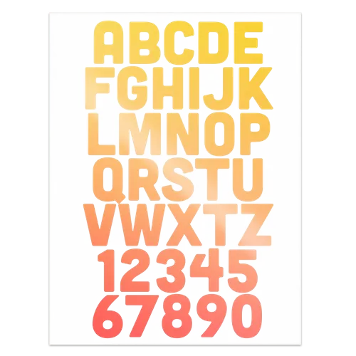 Alphanumeric Heat Transfer Patches - Custom Canvas Now