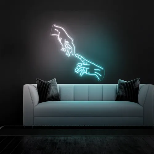 Hands Of God Neon Sign - Custom Canvas Now