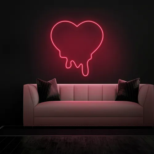 Melting Heart Neon sign - Custom Canvas Now