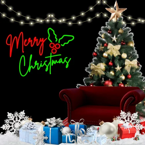 Sparkly Yuletide Neon Sign - Custom Canvas Now