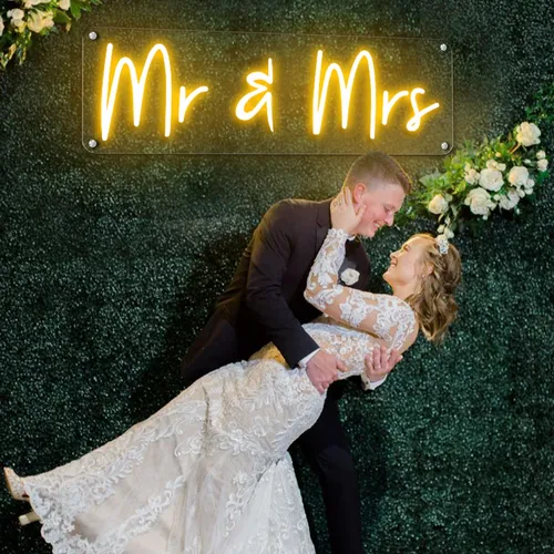 Mr & Mrs Neon Sign - Custom Canvas Now