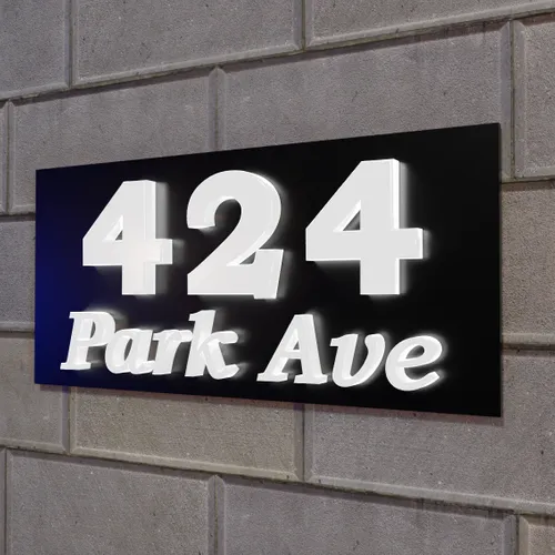 Push-Thru Lightbox House Number - Custom Canvas Now