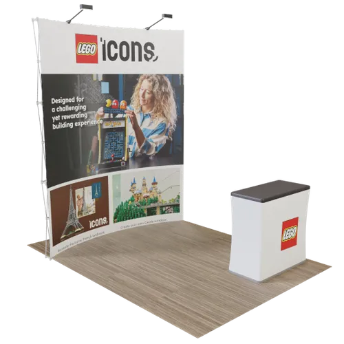Custom Curved Pop Up Trade Show Display Stand 8' x 8' - Custom Canvas Now