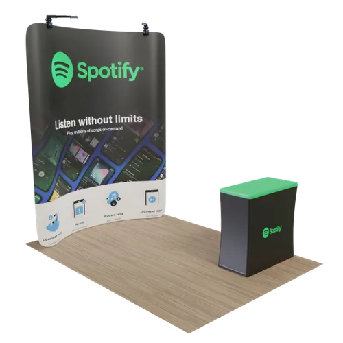 Custom Curved Zip Up Trade Show Display Backdrop Booth Stand 8' x 8' - Custom Canvas Now