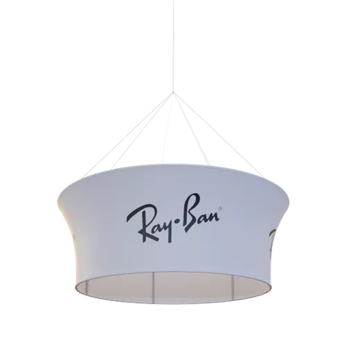 Custom Tapered Circle Personalized Trade Show Hanging Signs - Custom Canvas Now