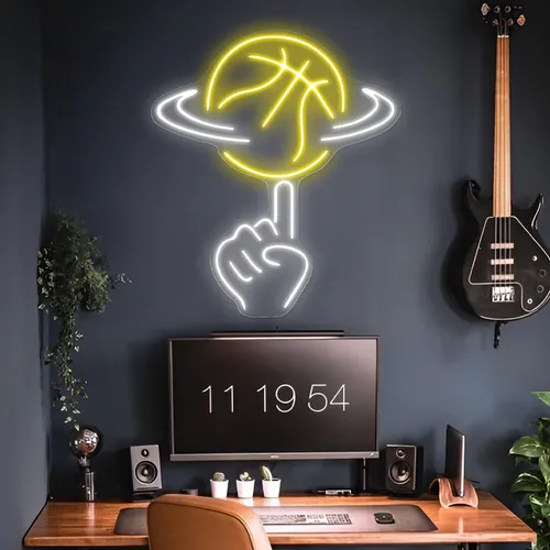 Ball Toss Neon Sign - Custom Canvas Now