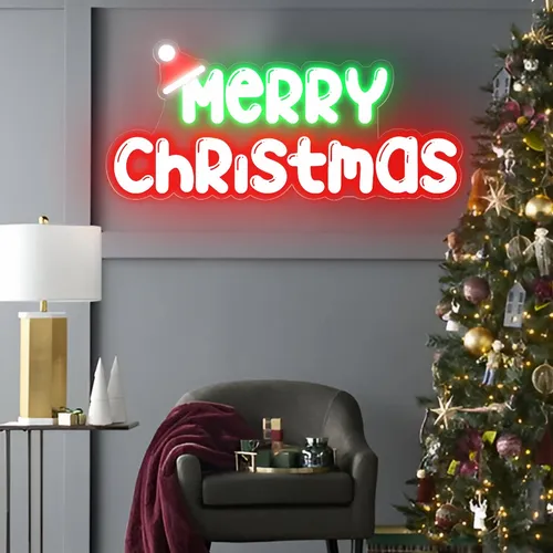 Merry Christmas Neon Sign - Custom Canvas Now