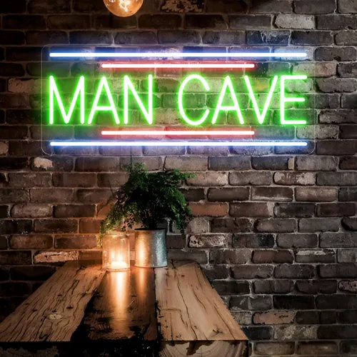 Man Cave Neon Sign - Custom Canvas Now