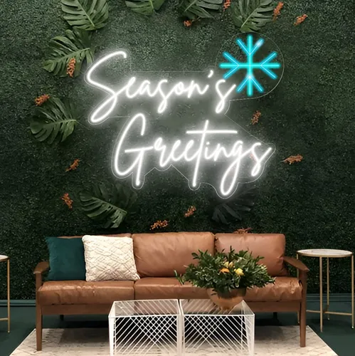 Season’s Greetings Neon Sign - Custom Canvas Now