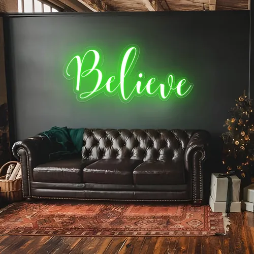 Believe Neon Sign - Custom Canvas Now