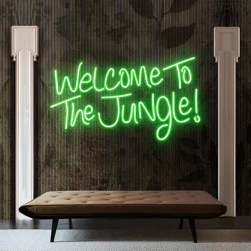 Welcome To The Jungle LED Neon Sign - Custom Canvas Now