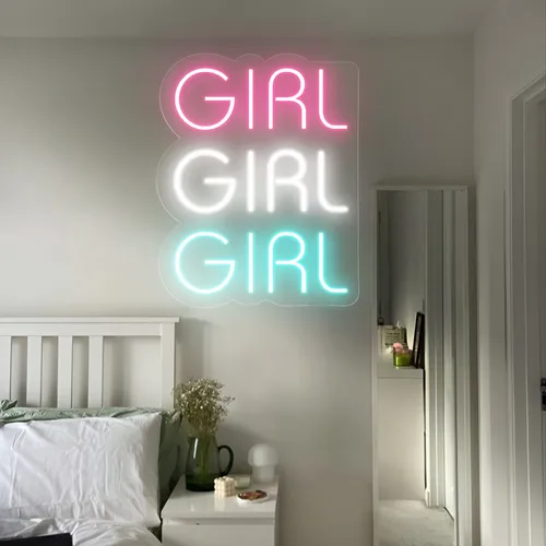 Girls Girls Girls Neon Sign - Custom Canvas Now