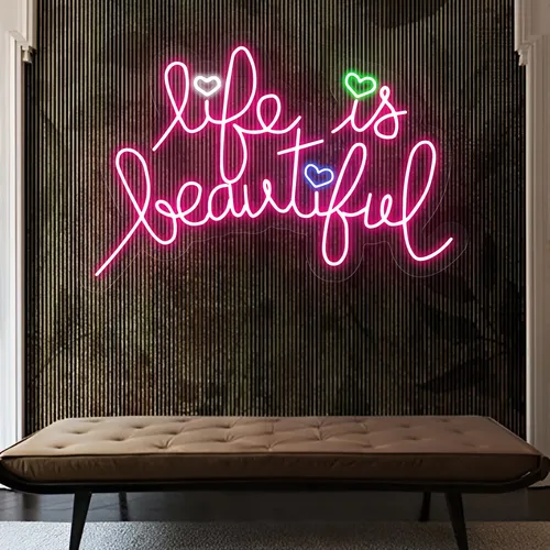Life Is Beautiful Neon Sign - Custom Canvas Now