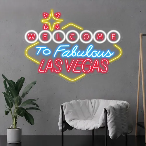 Welcome to Fabulous Las Vegas Neon Sign - Custom Canvas Now