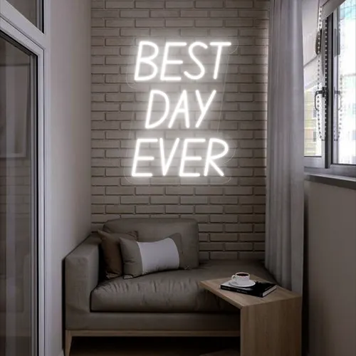 Best Day Ever Neon Sign - Custom Canvas Now