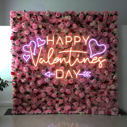 Happy Valentines Day Neon Sign - Custom Canvas Now