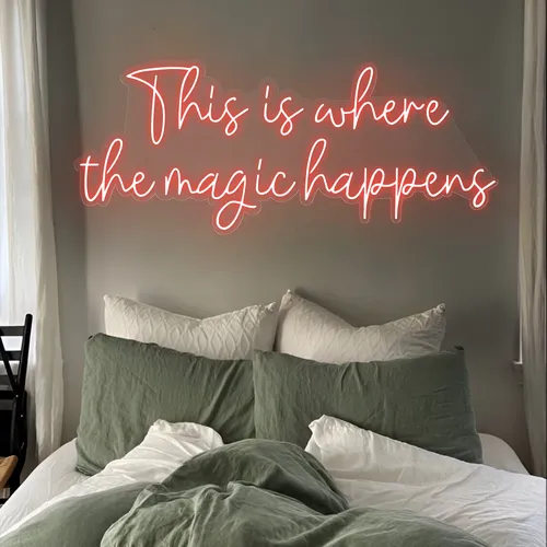This is Where The Magic Happens Neon Sign - Custom Canvas Now