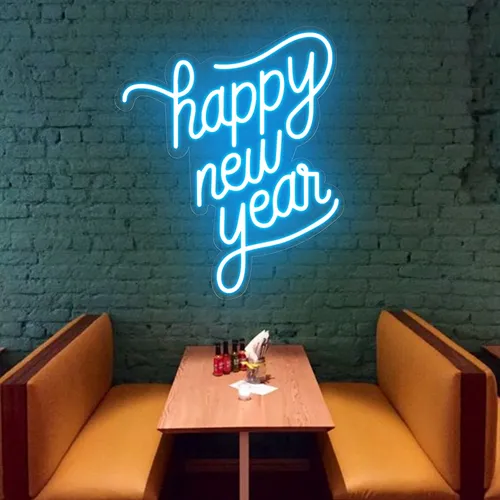 Happy New Year Neon Sign - Custom Canvas Now