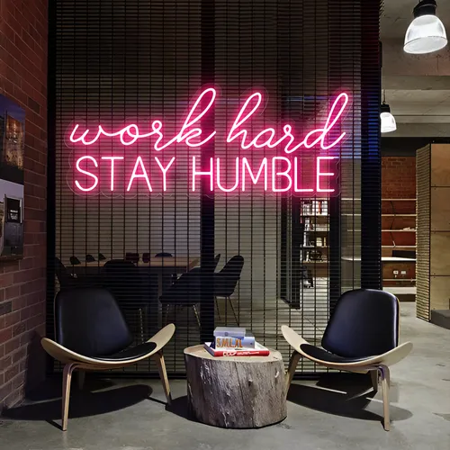 Work Hard Stay Humble Neon Sign - Custom Canvas Now