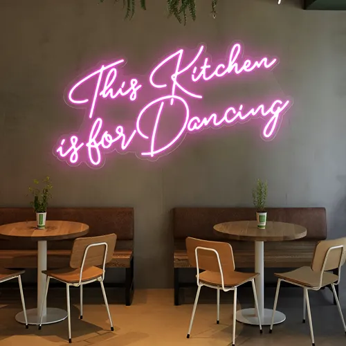 This Kitchen is for Dancing Neon Sign - Custom Canvas Now