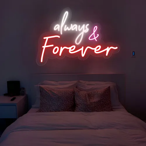 Always And Forever Neon Sign - Custom Canvas Now