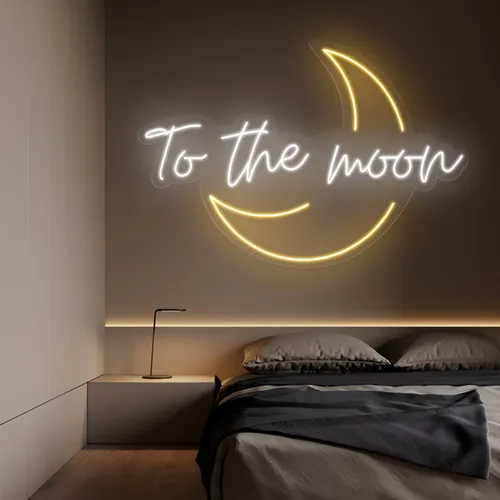 To The Moon Neon Sign - Custom Canvas Now