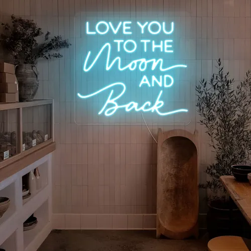 I Love You To The Moon And Back Neon Sign - Custom Canvas Now