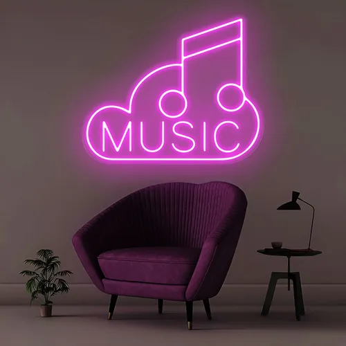 Music Neon Sign - Custom Canvas Now