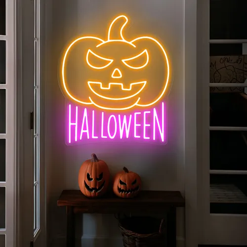 Halloween Neon Sign - Custom Canvas Now