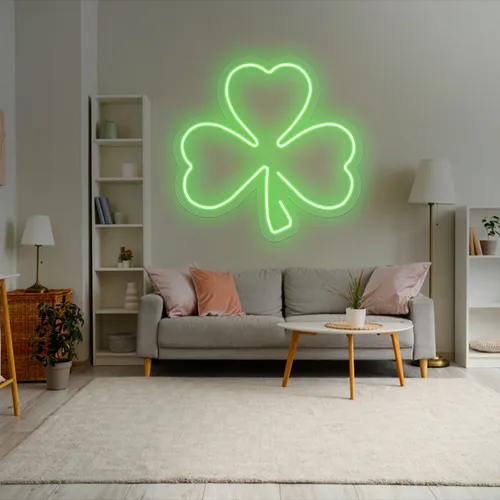 Green Clover Neon Sign - Custom Canvas Now