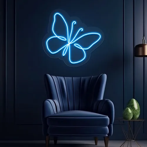 Scribble Butterfly Neon Sign - Custom Canvas Now