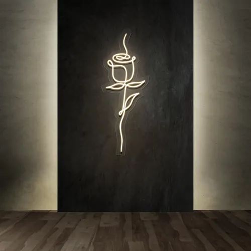 Calmly Scribble Rose Neon Sign - Custom Canvas Now